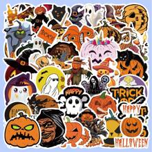 50 Stücke Halloween Graffiti Aufkleber Kürbislaterne, Geist, Hexe Festival Dekoration: Handyhüllen, Gitarre, Trinkbecher, kreative Spielsachen, Geschenke, wasserfeste Aufkleber