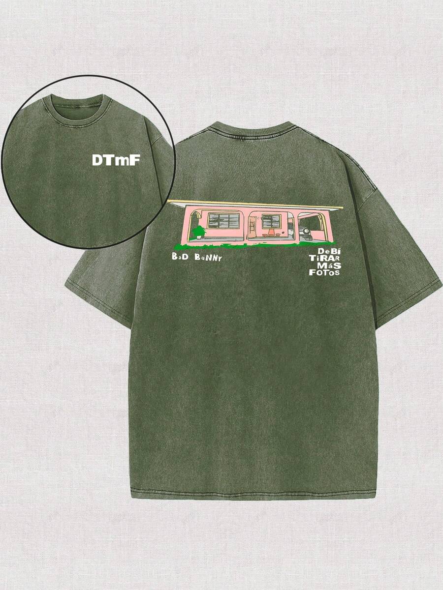 230g Double-Sided Washable, Featuring A Warm Haven Printed T-Shirt, High-Quality Wax Printed Cotton Retro Fashion Brand T-Shirt, Men's T-Shirt, Beach Essential, Summer T-Shirt, Holiday Gift, Perfect Gift