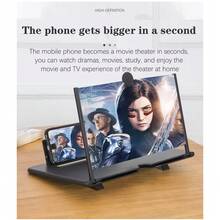 14 pulgadas Amplificador de pantalla de teléfono con deslizador de cajón: amplificador de video HD nítido con vista de pantalla completa envolvente, Lupa de Pantalla para Teléfono Celular, Soporte para Lupa de Pantalla de Teléfono Inteligente, Amplificador de Video para Teléfono Móvil, Lupa de Pantalla para Teléfono Celular - Negro - Ver 10