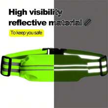 Fluorescent Green Reflective Running Waist Bag - Lightweight Nylon Zipper Bag, Suitable For Night Running, Work, And Phone Storage | Safety Buckle Closure Durable Outdoor Sports Equipment