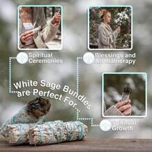 1/3/5 Pcs White Sage Smudge Sticks - Mint Bundle, Suitable For Home Fragrance, Home Decor, Traditional Ceremonies, Halloween, Christmas, Thanksgiving Gifts, Sage Smudge Stick Refill
