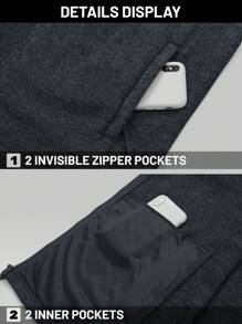 Cavva 男士防静电羊毛夹克保暖防风立领全拉链轻便外套徒步露营工作冬季