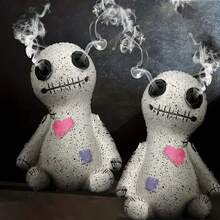 3件巫毒娃娃香炉，树脂香座，桌面树脂摆件，装饰道具，家居装饰香炉，适用于桌面、卧室和客厅，万圣节、派对、礼物、节日