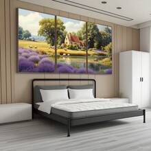 Quadro Decorativo Chácara com Lavanda MDF Mosaico Sala Quarto Escritório Impressão Em Hd