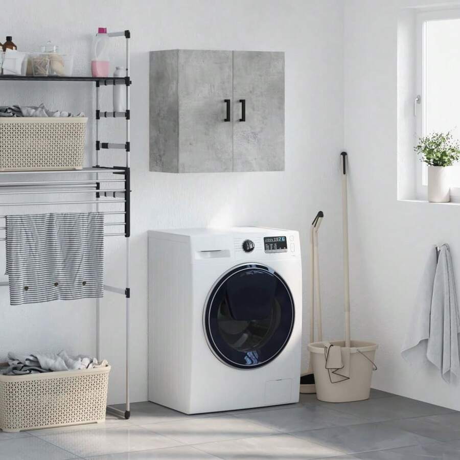 Mobiletto dA, Parete Larryhot in cemento grigio 60x31x60 cm in legno ingegnerizzato, bello e pratico, ideale per riporre oggetti e decorare la casa - Grigio - Visualizzare 1