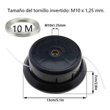 Cabezal de corte para cortadora de césped de 1 pieza compatible con Truper DES-63, ideal para recortar bordes de césped, recortar setos, cortar césped denso, etc. - Negro - Ver 3