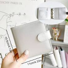 A5/迷你银色收藏册，PU封面，带20个PP补充袋，照片明信片收纳盒 - 銀色 - 查看 2