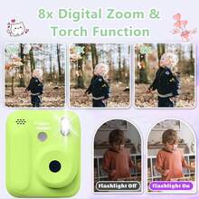 即时打印相机益智玩具，适合3-12岁男孩女孩，可即时拍照，适合家庭聚会、新年礼物、生日和节日礼物。 - 彩色 - 查看 6