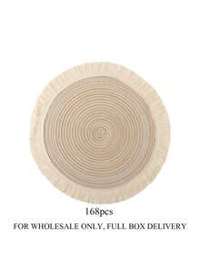 1pc/4pcs/6pcs 15 Inch Round Woven Fringe Placemats, Washable Non-Slip Heat-Resistant Table Mats, Suitable For Home, Dining Table Decor, Spring, Outdoor, Holidays, Parties, Gifts