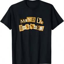 T-Shirt For Men Men's Graphic T-Shirt Brown Say Less Brown Color Graphic T-Shirt Soft Fabric, Breathable, Comfortable Short Sleeve T-Shirts Perfect For Summer - 黑色 - 查看 1