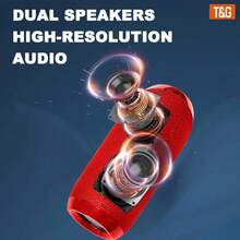 T&G Głośnik bezprzewodowy, przenośny głośnik bezprzewodowy do użytku zewnętrznego, kompatybilny z gniazdem USB – ciesz się czystym i mocnym dźwiękiem w dowolnym miejscu i czasie. Obsługuje kartę pamięci lub dysk USB, obsługuje tryb głośnomówiący/radio FM/odtwarzanie z USB, można podłączyć do telefonów/tabletów/telewizorów. Bezprzewodowy głośnik przenośny, elektronika użytkowa, prezent urodzinowy, model TG117, dostępne w wielu kolorach, bateria 1200 mAh.