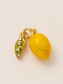 1PC Fashionable DIY Fruit Plant Jade Necklace Pendant, Simple Daily Gold-Plated Color Retention 18K Pendant