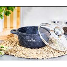 MARBEL POT WITH GLASS LID - Black - View 2