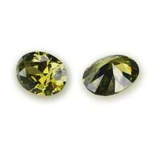 1pc DIY Jewelry Oval Gemstone Olive Green Cubic Zirconia Loose Stone - Olive Green - View 3