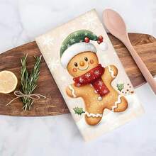 1set/2pcs/100pcs Christmas Gingerbread Man Pattern Kitchen Towels And Dish Towels, Suitable For Interior Decoration In Restaurants, Kitchens, Bathrooms, Party Decorations, Can Be Given As Holiday Gifts - Multicolor - View 10