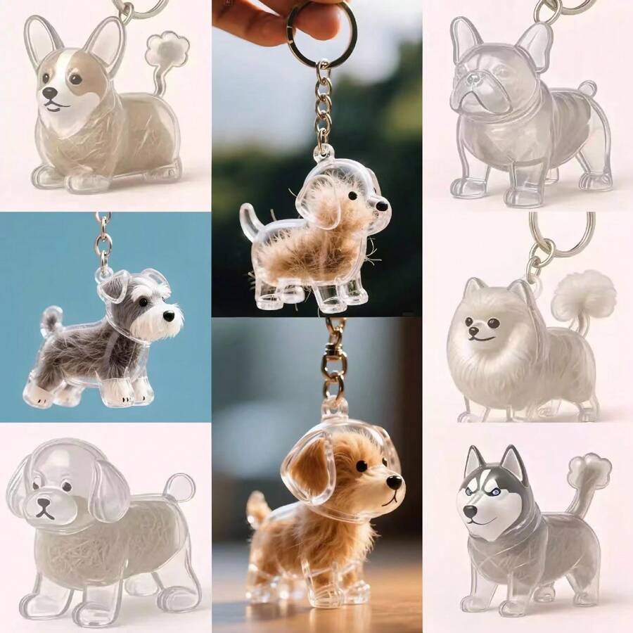1pc Pet Owner Keychain, Dog Hair Collection Storage Box, High-Quality Bag Accessory, Cute Pet Lover Gift, Creative Pet Owner Essential Car Accessories Goth Y2k