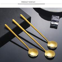 1 Stück/2 Stücke Edelstahl kleine runde Löffel, Kaffeelöffel, Vogelnestlöffel, Tassengesckenklöffel, Löffel mit langem Griff, Dessertlöffel, Gewürzlöffel und kleine Teelöffel