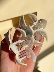 1pc/3pcs Iridescent Daisy Flower Claw Clips, Ombre Hair Clips, Fashion Hair Claw Suitable For Beach Vacation, Photo Shooting, Daily Wear Hair Accessories Autumn Accessories Fall Hair Clutch Winter Accessories