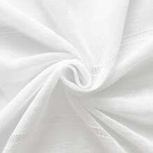 Semi-Translucent Kitchen Curtain With Openwork Stripe, Solid Colors, Lightweight Style For Windows, 100% Polyester - trắng - Xem 6