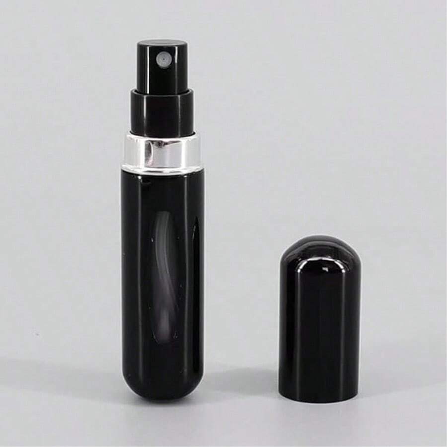 5ml Refillable Travel Perfume Atomizer Spray Bottle, Portable Bottom Filling Perfume Bottle - 亮黑 - 查看 1