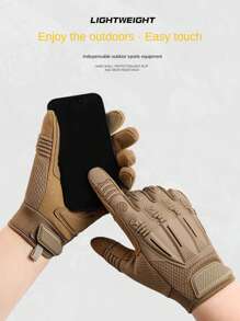 1 Pair Outdoor Sports Full Finger Gloves, Suitable For All Seasons, Hiking, Climbing, Motorcycle Riding, Anti-Slip & Durable, Touchscreen Compatible Men's Gloves