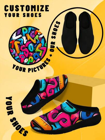 Zapatillas de lona personalizadas para mujer, transpirables, ligeras, zapatos para caminar, tu diseño, cómodos, de fácil puesta, calzado personalizado, para hombres y mujeres