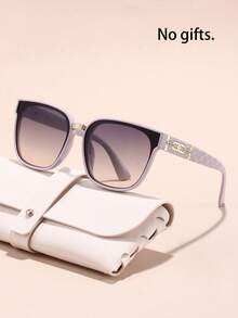 一副新款几何镜框高品质优雅品牌设计眼镜，女士时尚款（不含配件），适合户外活动、购物、驾驶等场合，是理想的礼物之选，镜腿饰有优雅装饰，超大方形镜框 - 彩色 - 查看 5