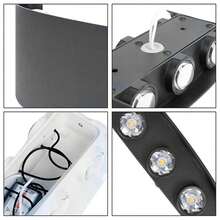4/6/8 LED Warm Light Wall Lamp, Indoor/Outdoor Waterproof Home Decor Wall Light, Suitable For Balcony/Patio/Living Room/Bedroom/Garden/Porch/Kitchen/Bathroom/Staircase/Hallway/Attic/Store/Exterior Wall/Street - Multi-light LED Wall Lamp - View 9