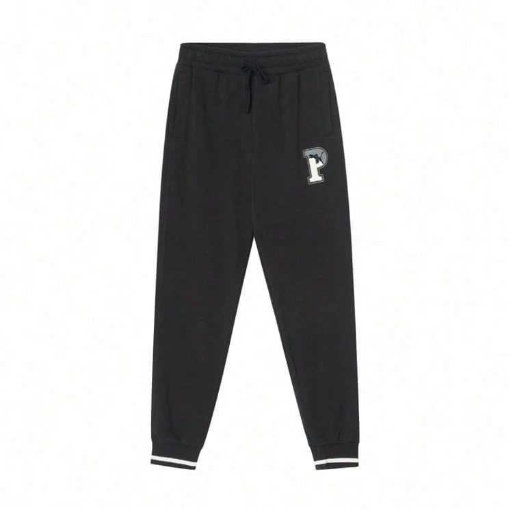 Puma Pantalón de chándal con cordón en la cintura, estilo unisex para otoño/primavera con logo grande, estilo n.° 67842001 - Negro - Ver 1