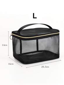 透明化妆包，防水便携，容量大。这是一款小巧便捷的女士旅行洗漱包。旅行必备品。女士包。大学必备品。旅行。女士包，度假必备品，化妆包，洗漱包，旅行必备品，旅行，包。化妆包，洗漱包，旅行必备品，女士包 - 黑與白 - 查看 6