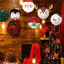 1 Piece Christmas Paper Lantern Set - Handmade, Christmas Lanterns Christmas Party Decoration Supplies, Mall Window Diy Handheld Cartoon Paper Lantern Hanging Decoration, Holiday Decorations With Cartoon Snowman & Santa Claus Patterns, Suitable For DIY Party Celebrations Home Decor Christmas Decorations Room Decor Winter