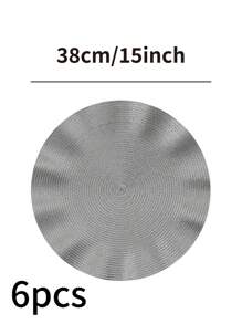 1/4/6/12pcs Bohemian Style Woven Round Placemats, 15 Inch, Solid Color, Kitchen Dining Table Decor Coasters, Non-Slip Pads For Holiday Party, Birthday, Wedding, Dinner, Home Decor, Dorm (Multiple Color Options)