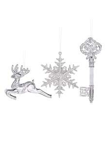 12 buc decorațiuni pentru brad de Crăciun, pandantiv transparent cu fulg de zăpadă de Crăciun, pandantiv creativ cu cerb, pandantiv pentru brad de Crăciun, pandantive transparente acrilice de interior pentru decorațiuni de Crăciun pentru ușă și fereastră, decor de cameră de iarnă