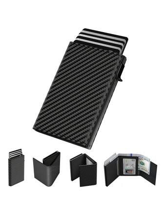 Anti-Theft Wallet For AirTag Carbon Fiber Trifold Magnetic Card Holder For Men Money Wallet Purse Wallet Card Wallet Mini Wallet