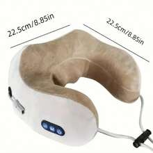 Electric Neck Massager, U-Shaped Massage Pillow, Neck Massager With Durable Memory Sponge, Heated Massage Pillow, Deep Tissue Kneading Relaxation Airplane Car Travel Office Home Gift Father's Day Gift, Christmas Gift, Travel Essentials - Grey - View 4