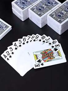 1/2/5张防水标准扑克牌套装，适用于万圣节、圣诞节、生日、节日游戏，采用抗弯折纸质材料，适合派对、娱乐和纸牌游戏、户外休闲、节日礼物、扑克牌、派对游戏、恶作剧、情人节礼物（背面图案随机） - 彩色 - 查看 2