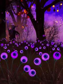 1pc (6/8/10 Lights) - Halloween Decorative Outdoor Lights - Solar Halloween Scary Eyeball Path Lights, Swaying In The Wind, Waterproof Solar Halloween Stake Lights For Garden Porch Lawn Path (Purple)