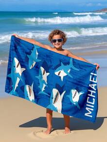 Personalized Kids Beach Towel,Summer Birthday Gift For Kids,Summer Vibes,Girls Beach Trip,Custom Beach Towel,Swimming Pool,Beach Decor - Multicolor - View 5