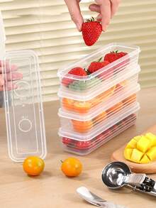 1/3/6 件透明塑料食品容器，带密封盖，可重复使用食品储存盒，便当盒，冰箱保鲜盒 - 非常适合准备餐食、葱、芦笋、水果、蔬菜、意大利面、鸡蛋 - 非常适合家庭厨房储存和整理 - 無色 - 查看 1