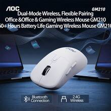 AOC GM210輕音雙模無線滑鼠 藍牙/2.4G雙模一鍵切換 輕量化便攜機身 辦公遊戲全能裝備 黑色 - 黑色 - 查看 6