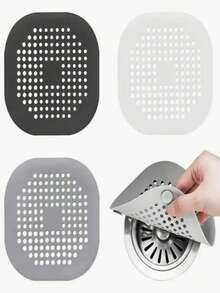 1pc Suction Cup Hair Catcher Drain Cover, Square Silicone Shower Drain Protector, Prevent Clogging, Fits Bathroom Tub And Kitchen Sink, Bathroom Decor, Back To School