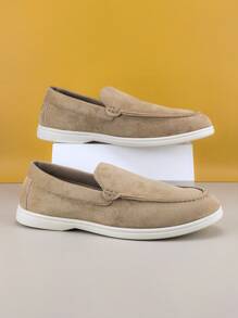 时尚设计师男士莫卡辛平纹绒面革一脚蹬乐福鞋男士皮鞋绅士商务社交鞋男士日常办公室派对婚礼鞋男士情侣约会浪漫晚餐节日礼物返校学生休闲鞋学院风，请选择大一码