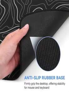 1 pieza Alfombrilla de ratón extra grande con textura de líneas abstractas minimalista, tamaño 900*400*2mm, alfombrilla de ratón para e-sports extra grande/productos electrónicos/suministros de oficina/alfombrilla de ratón y reposamuñecas - Negro - Ver 10