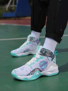 High-Top Basketball Shoes, Non-Slip, Wear-Resistant, Lightweight, With Friction Sound - 2188 White Moon - View 2