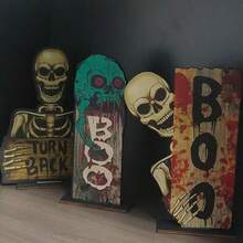 Vintage Halloween Decoration, Cross Ghost For Halloween, Desktop Decor, Creative Wooden Holiday Decoration - Multicolor - View 12