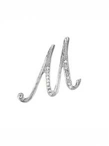 1 件 A-Z 字母水钻胸针 - 欧式风格，合金材质，镶嵌闪亮宝石，时尚别针，适合西装、衬衫、夹克、连衣裙、西装外套和毛衣，适合日常通勤、商务会议、约会和活动办公室配饰珠宝圣诞节万圣节衣服别针有趣可爱的教师礼物 - 銀色 - 查看 34