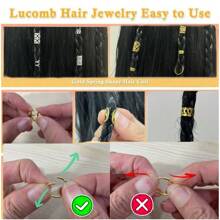 41 件套剑麻绳太阳形发圈套装，女士编织发饰，节日派对发夹，爪夹，发夹，发夹，发夹，发夹 - 銀色 - 查看 4