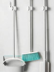 1 buc/2 buc/3 buc/4 buc suport pentru mop fără burghiu, ventuză, raft pentru mop, montare pe perete, cârlig pentru mop, suport pentru mătură, raft de depozitare, clemă - alb - Vizualizare 4