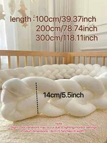 1 件编织婴儿床围垫儿童房装饰，新生儿床护栏，柔软婴儿床衬垫