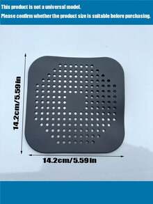 1pc Suction Cup Hair Catcher Drain Cover, Square Silicone Shower Drain Protector, Prevent Clogging, Fits Bathroom Tub And Kitchen Sink, Bathroom Decor, Back To School